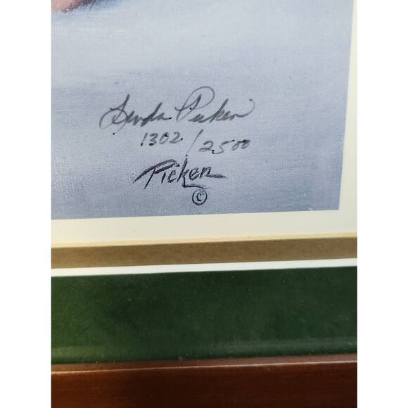 Vintage Linda Picken Signed/Numbered Golden Retriever Puppy with Duck - Picture 3 of 7